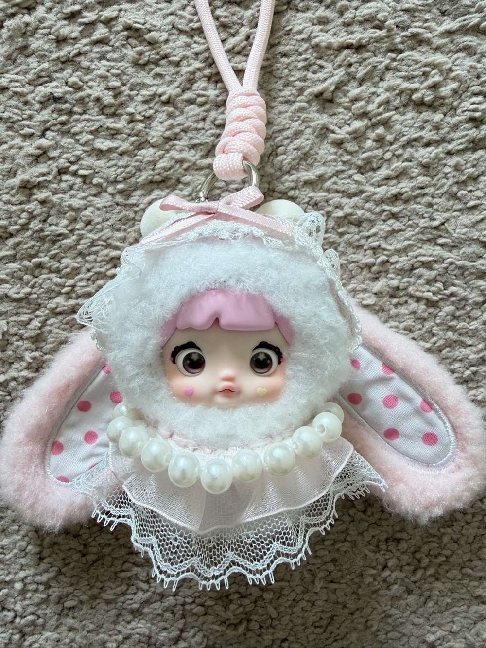 Nommi Baby Sweetheart Bunny Pink Polka Dot Moth | Rotatable Eyes